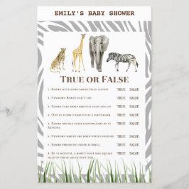 Afrikaans Wilde Baby shower Game PRINED
