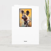 Afrikaans Wilde Hond Portret Gelukkige Verjaardag Kaart (Achterkant)