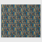 Afrikaans Wildlife Afrika Woord Olifant Kalf Cadeaupapier (Vlak)