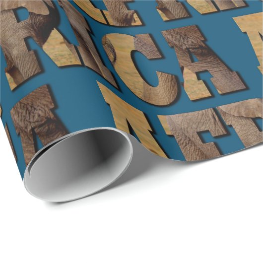 Afrikaans Wildlife Afrika Woord Olifant Kalf Cadeaupapier (Rol Hoek)