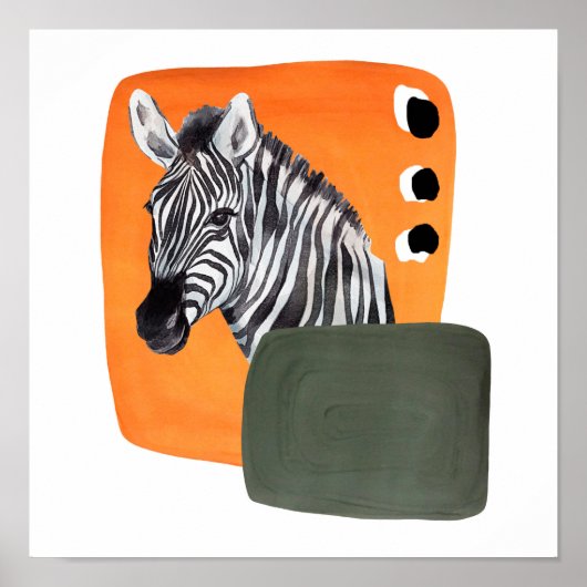 Afrikaans Zebra-dier Poster (Voorkant)