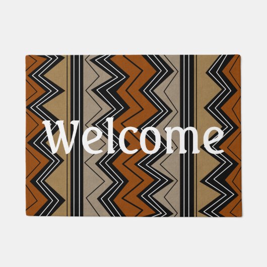 Afrikaans Zigzags Patroon Deurmat (Voorkant)