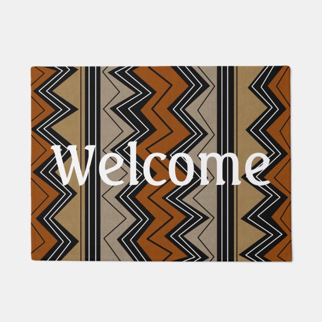 Afrikaans Zigzags Patroon Deurmat (Voorkant)