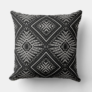 Afrikaans zwart/wit Azteekse print omkeerbare kuss Kussen