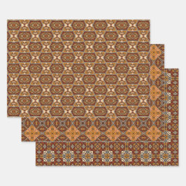 afrikaanse aarde naadloos etnisch patroon set 7 inpakpapier vel