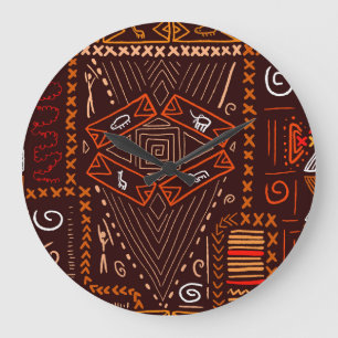Afrikaanse Aboriginal Art Naadloze Patroon Grote Klok