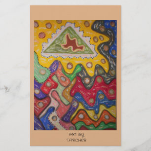 Afrikaanse Aboriginal hand geschilderde kunst indr Briefpapier