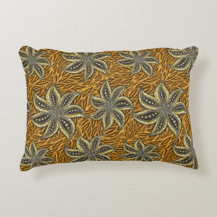 Afrikaanse Abstracte Bloemen Batik Stijl Accent Kussen