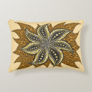 Afrikaanse Abstracte Bloemen Batik Stijl Accent Kussen