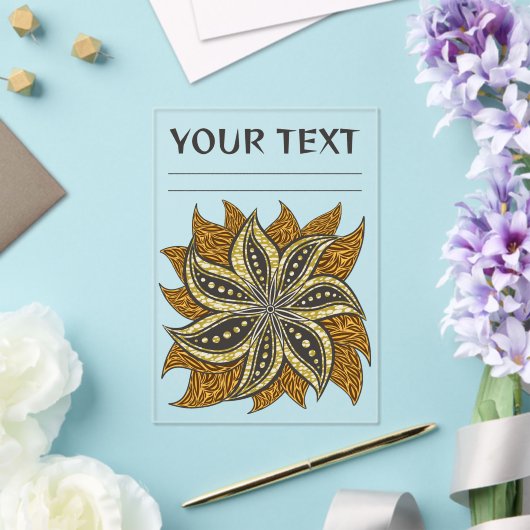 Afrikaanse Abstracte Bloemen Batik Stijl Acryl Uitnodigingen (Insitu (Huwelijk))