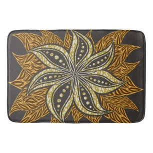 Afrikaanse Abstracte Bloemen Batik Stijl Badmat