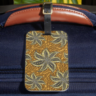 Afrikaanse Abstracte Bloemen Batik Stijl Bagagelabel
