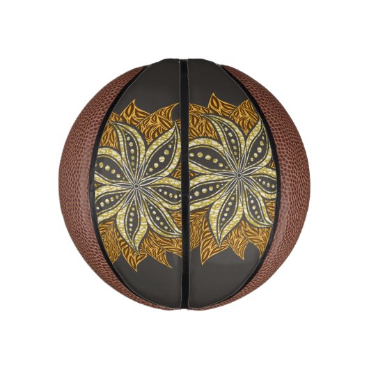 Afrikaanse Abstracte Bloemen Batik Stijl Basketbal (Verticaal)