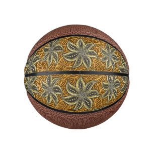 Afrikaanse Abstracte Bloemen Batik Stijl Basketbal