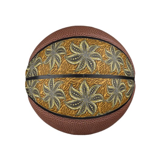 Afrikaanse Abstracte Bloemen Batik Stijl Basketbal (Voorkant)
