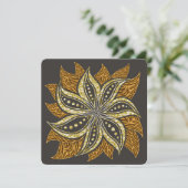 Afrikaanse Abstracte Bloemen Batik Stijl Bedankkaart (Staand voorkant)