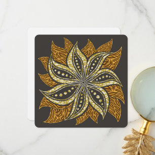 Afrikaanse Abstracte Bloemen Batik Stijl Bedankkaart