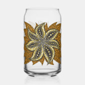 Afrikaanse Abstracte Bloemen Batik Stijl Blikvorm Glas (Voorkant)