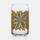 Afrikaanse Abstracte Bloemen Batik Stijl Blikvorm Glas (Achterkant)