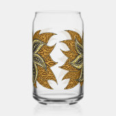 Afrikaanse Abstracte Bloemen Batik Stijl Blikvorm Glas (Links)