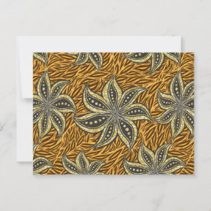 Afrikaanse Abstracte Bloemen Batik Stijl Briefkaart