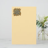 Afrikaanse Abstracte Bloemen Batik Stijl Briefpapier (Staand voorkant)