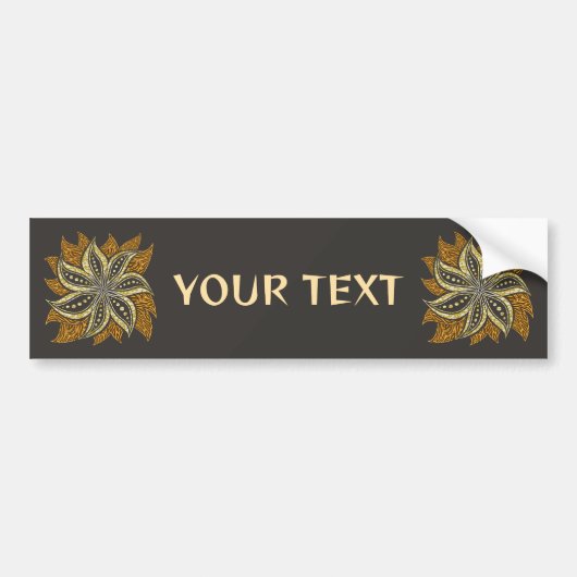 Afrikaanse Abstracte Bloemen Batik Stijl Bumpersticker (Voorkant)