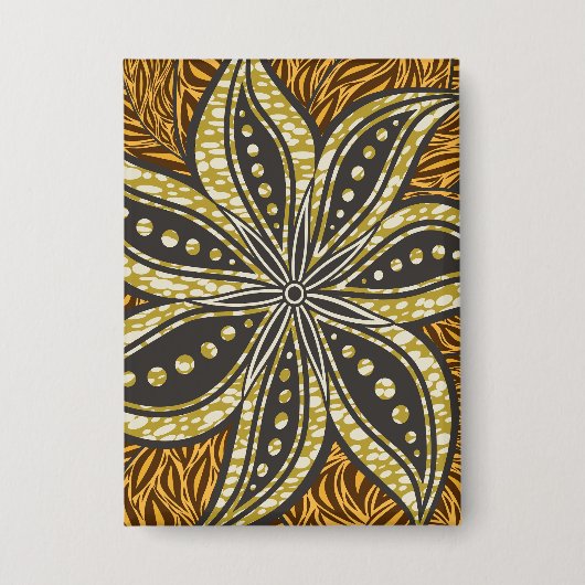 Afrikaanse Abstracte Bloemen Batik Stijl Button (Voorkant)