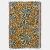 Afrikaanse Abstracte Bloemen Batik Stijl Deken (Voorkant Verticaal)