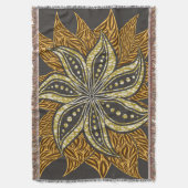 Afrikaanse Abstracte Bloemen Batik Stijl Deken (Voorkant Verticaal)