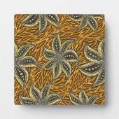 Afrikaanse Abstracte Bloemen Batik Stijl Fotoplaat (Voorkant)