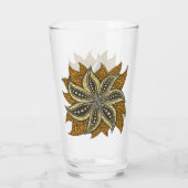 Afrikaanse Abstracte Bloemen Batik Stijl Glas (Achterkant)