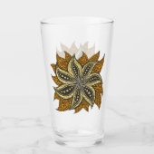 Afrikaanse Abstracte Bloemen Batik Stijl Glas (Voorkant)