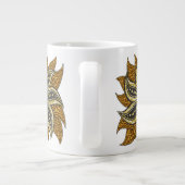 Afrikaanse Abstracte Bloemen Batik Stijl Grote Koffiekop (Achterkant)