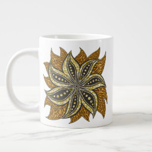 Afrikaanse Abstracte Bloemen Batik Stijl Grote Koffiekop