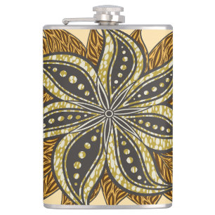 Afrikaanse Abstracte Bloemen Batik Stijl Heupfles