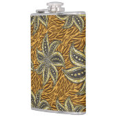Afrikaanse Abstracte Bloemen Batik Stijl Heupfles (Links)