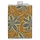 Afrikaanse Abstracte Bloemen Batik Stijl Heupfles (Achterkant)