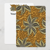 Afrikaanse Abstracte Bloemen Batik Stijl Kaart (Voorkant / Achterkant)