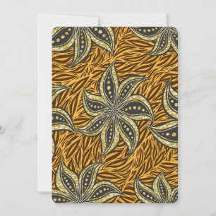 Afrikaanse Abstracte Bloemen Batik Stijl Kaart