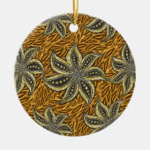 Afrikaanse Abstracte Bloemen Batik Stijl Keramisch Ornament (Voorkant)