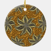 Afrikaanse Abstracte Bloemen Batik Stijl Keramisch Ornament (Achterkant)