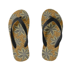 Afrikaanse Abstracte Bloemen Batik Stijl Kinder Teenslippers