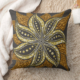 Afrikaanse Abstracte Bloemen Batik Stijl Kussen