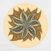 Afrikaanse Abstracte Bloemen Batik Stijl Labels (Design 2)