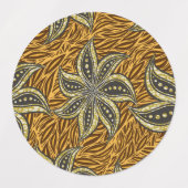 Afrikaanse Abstracte Bloemen Batik Stijl Labels (Design 1)