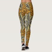 Afrikaanse Abstracte Bloemen Batik Stijl Leggings (Achterkant)