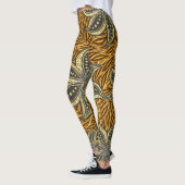 Afrikaanse Abstracte Bloemen Batik Stijl Leggings (Links)