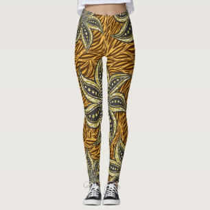 Afrikaanse Abstracte Bloemen Batik Stijl Leggings