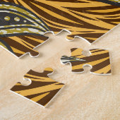 Afrikaanse Abstracte Bloemen Batik Stijl Legpuzzel (Zijkant)